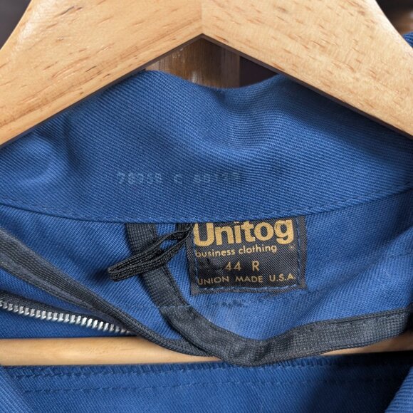 Vintage 70s Men's Miller High Life Blue Jacket Patch Chain Stitch Size 44 Large - Picture 8 of 8